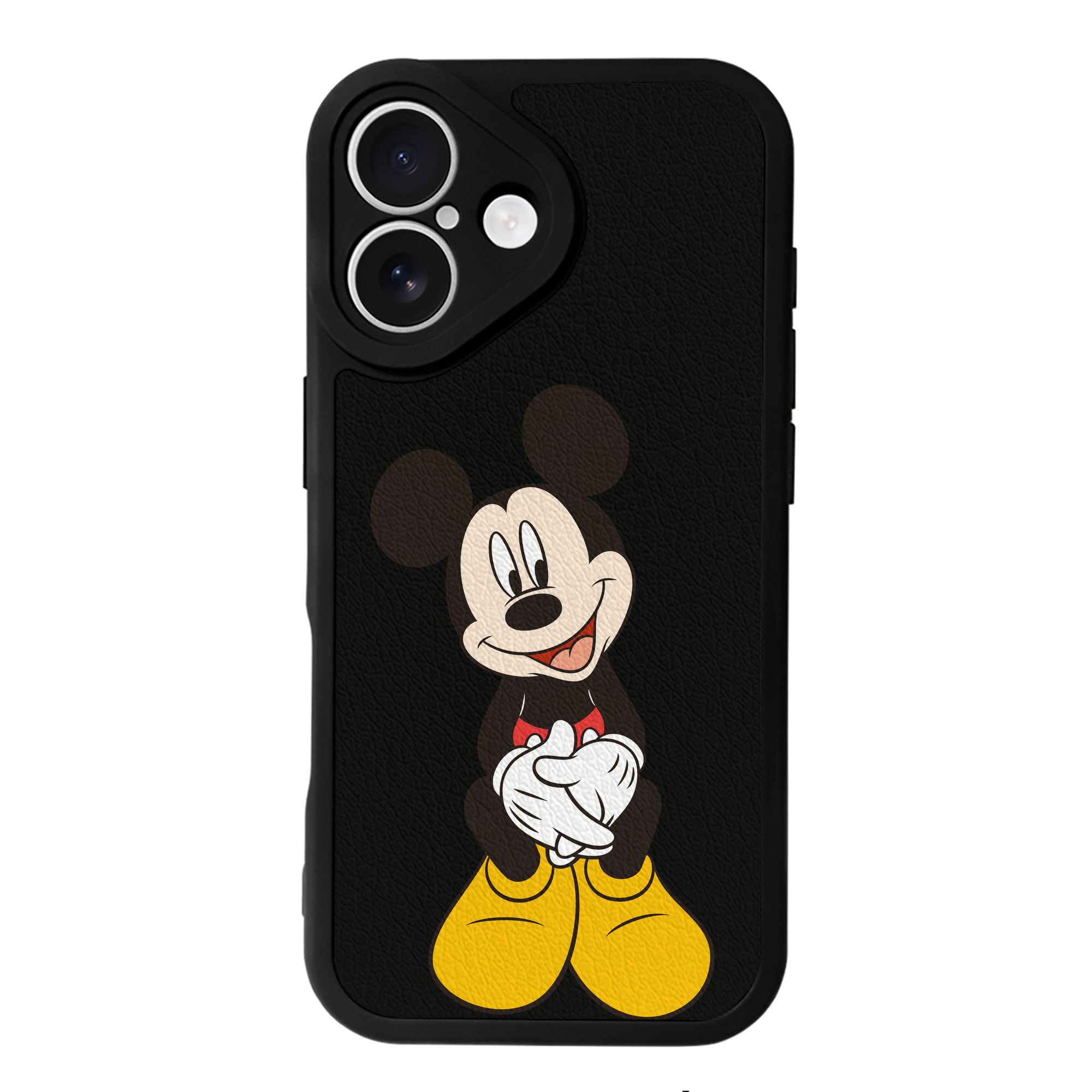 （画像用） ミッキーマウス Mickey Mouse 【iPhone 16シリーズ対応】シリコンスマホケース（レザー調） 材質：シリコン